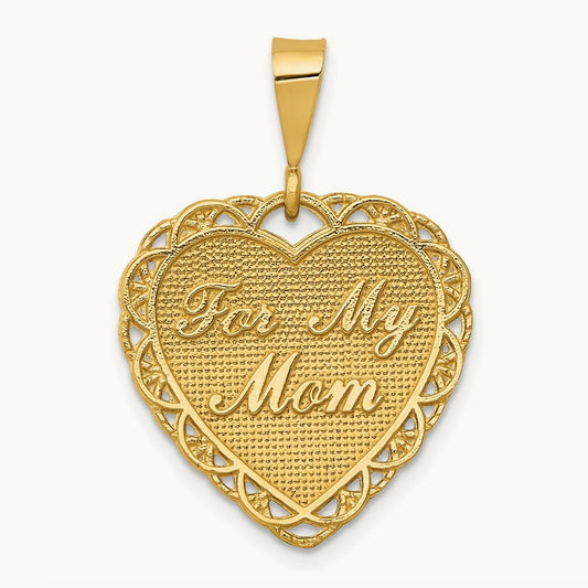 Reversible FOR MY MOM Charm, 14K