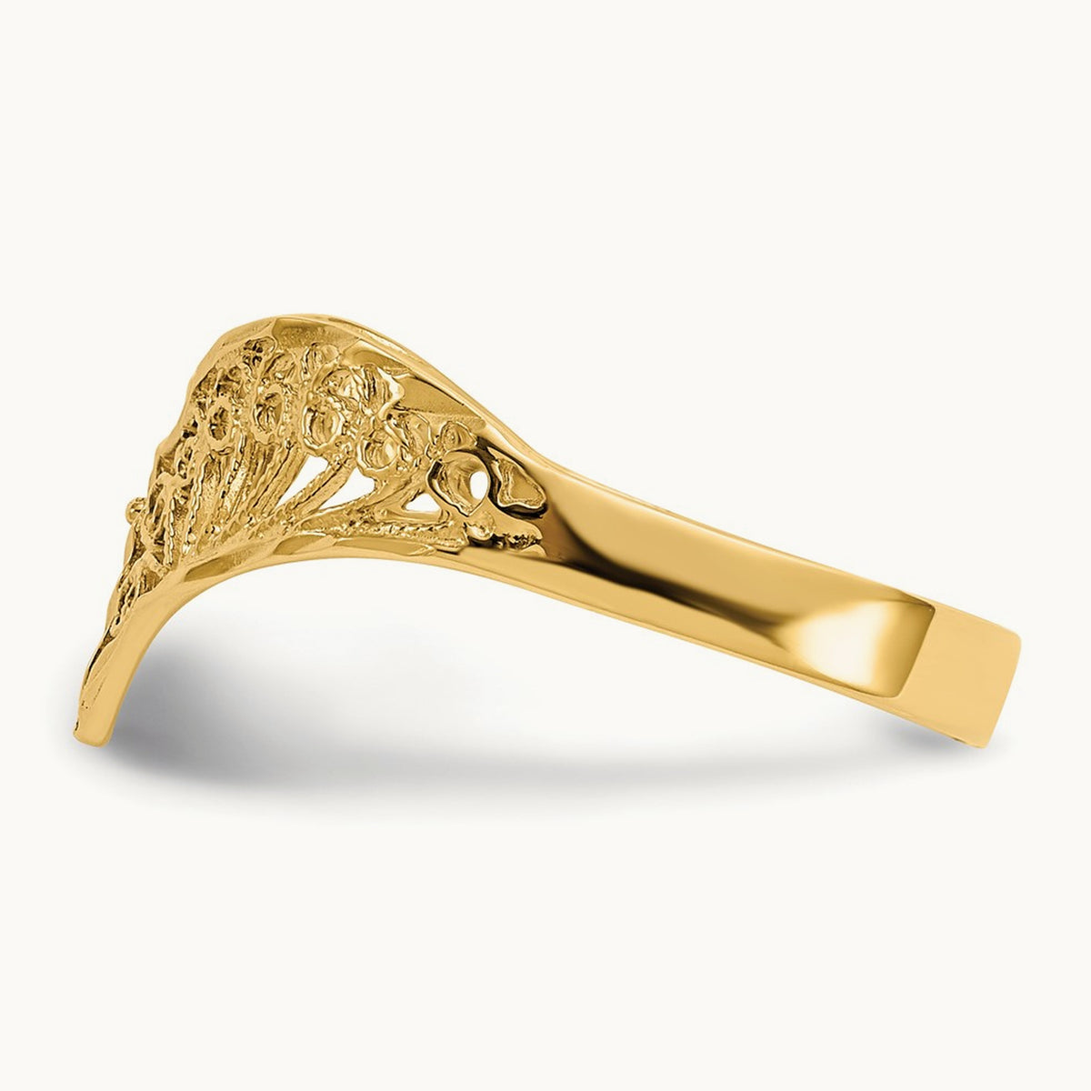 Diamond-Cut Filigree Ring — 14K Yellow Gold
