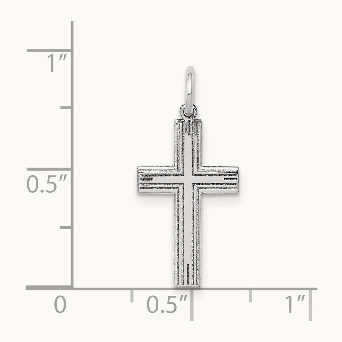 Laser Designed Cross Pendant, 14K White Gold