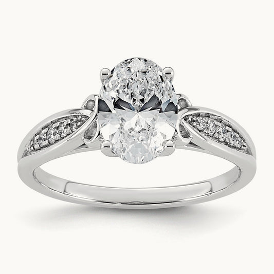 Oval Center Engagement Ring, 1 5/8-3 1/8 ct Lab-Grown Diamond