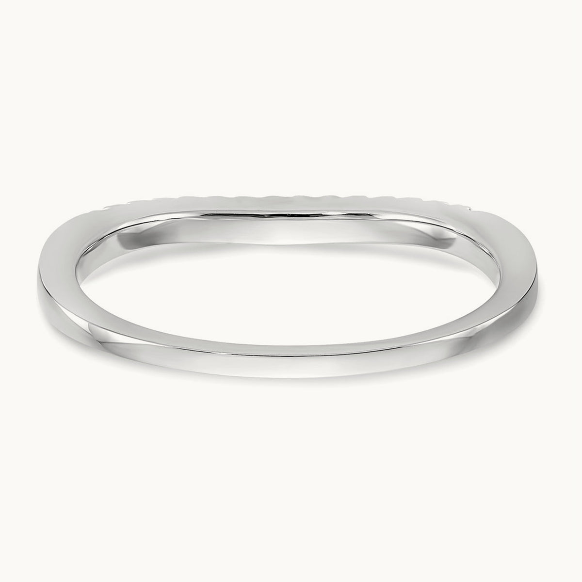 Set of Two White Gold Diamond Bands, 14K