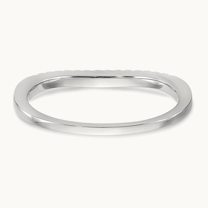 Set of Two White Gold Diamond Bands, 14K