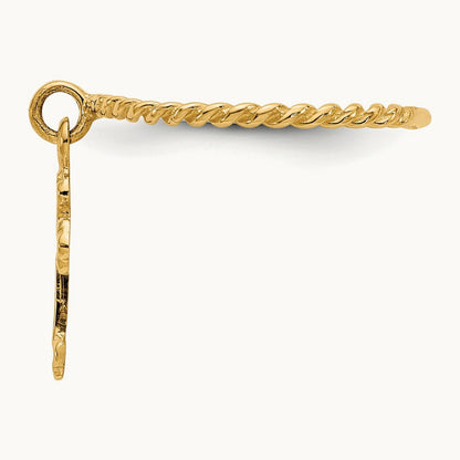 Cross Dangle Twisted Band Child's Ring, 14K
