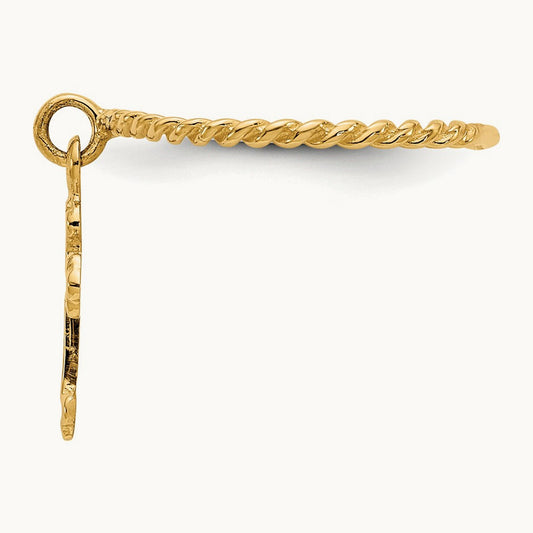 Cross Dangle Twisted Band Child's Ring, 14K
