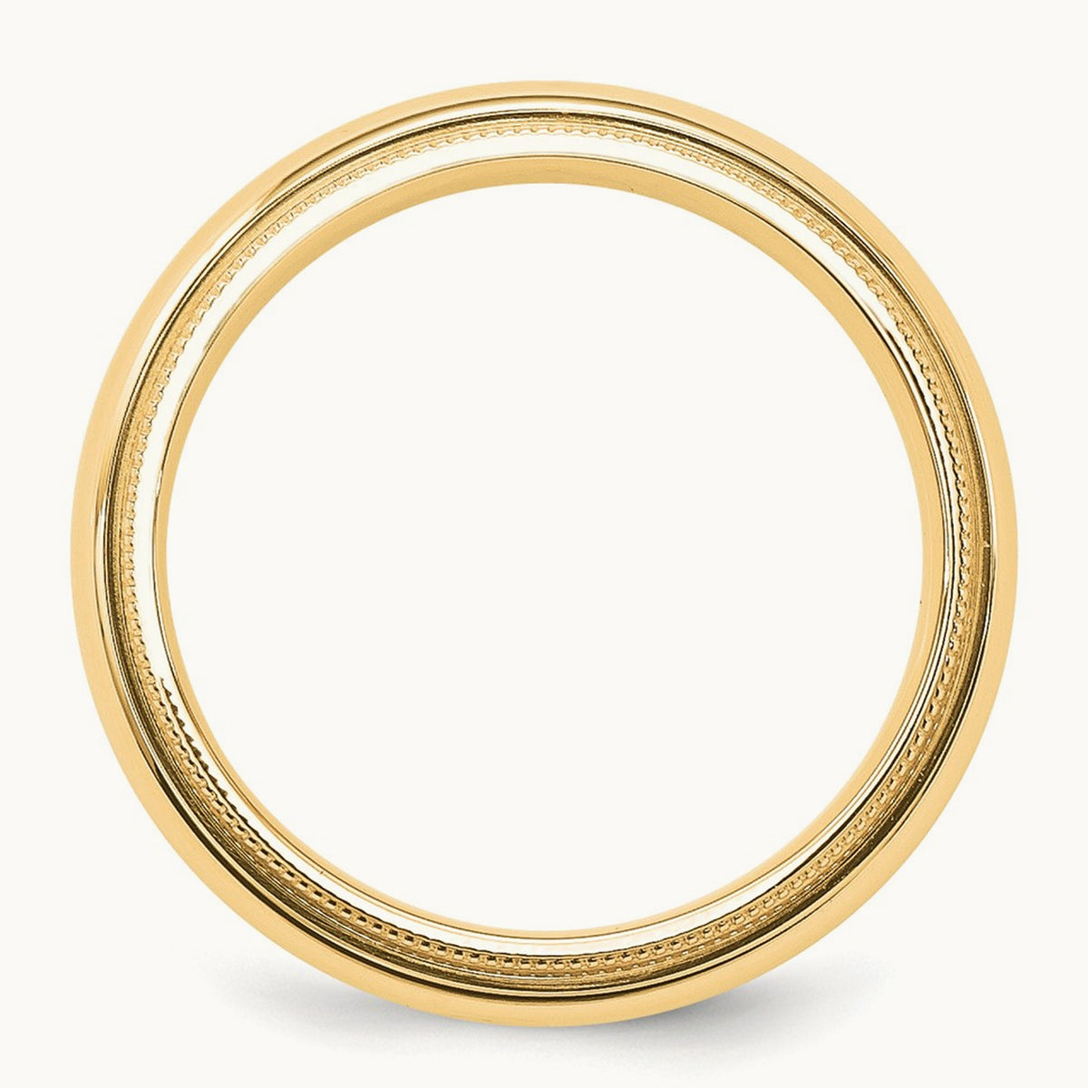 Milgrain Comfort Fit Band, 5mm, 10K Yellow Gold