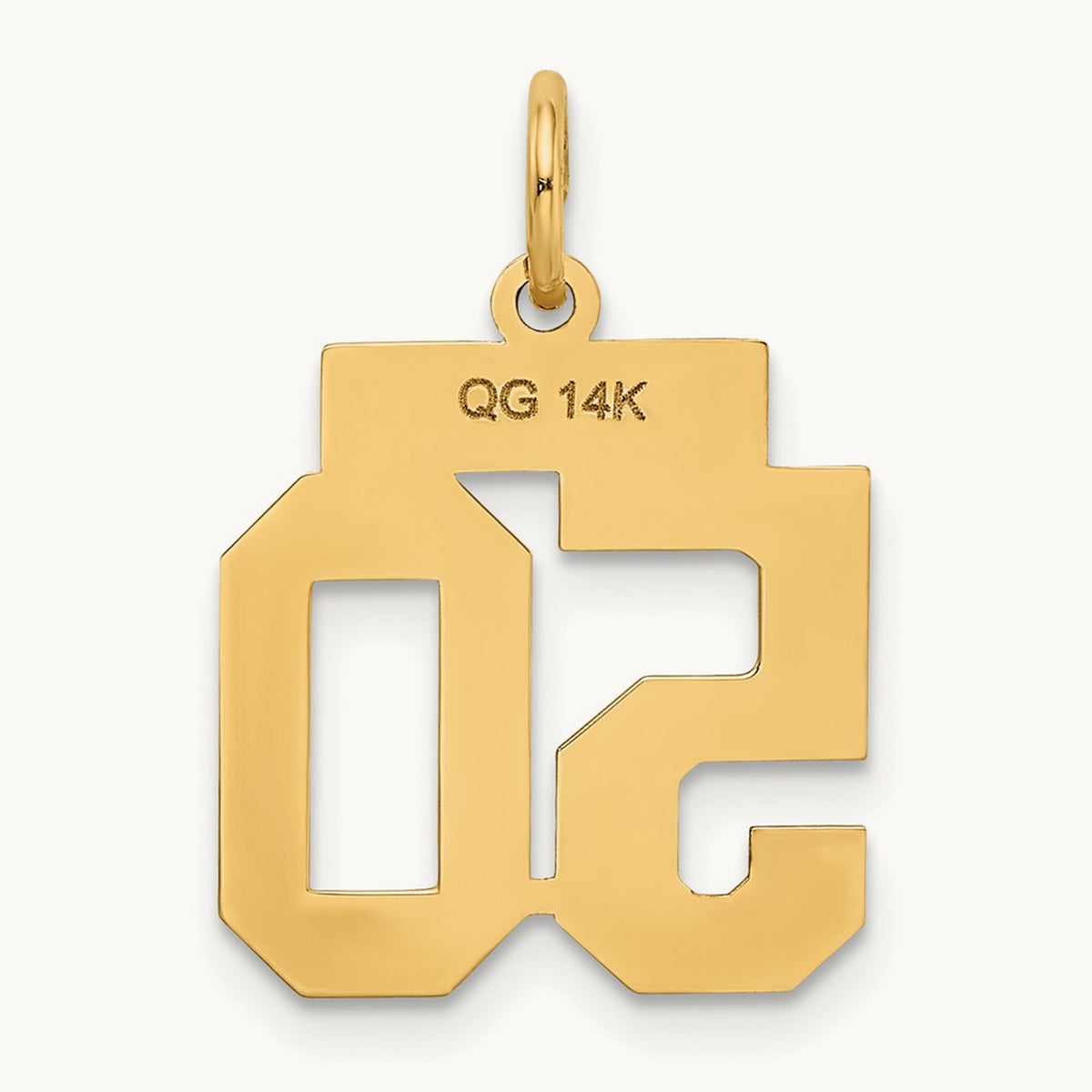 Small Polished Number 50 Charm, 14K