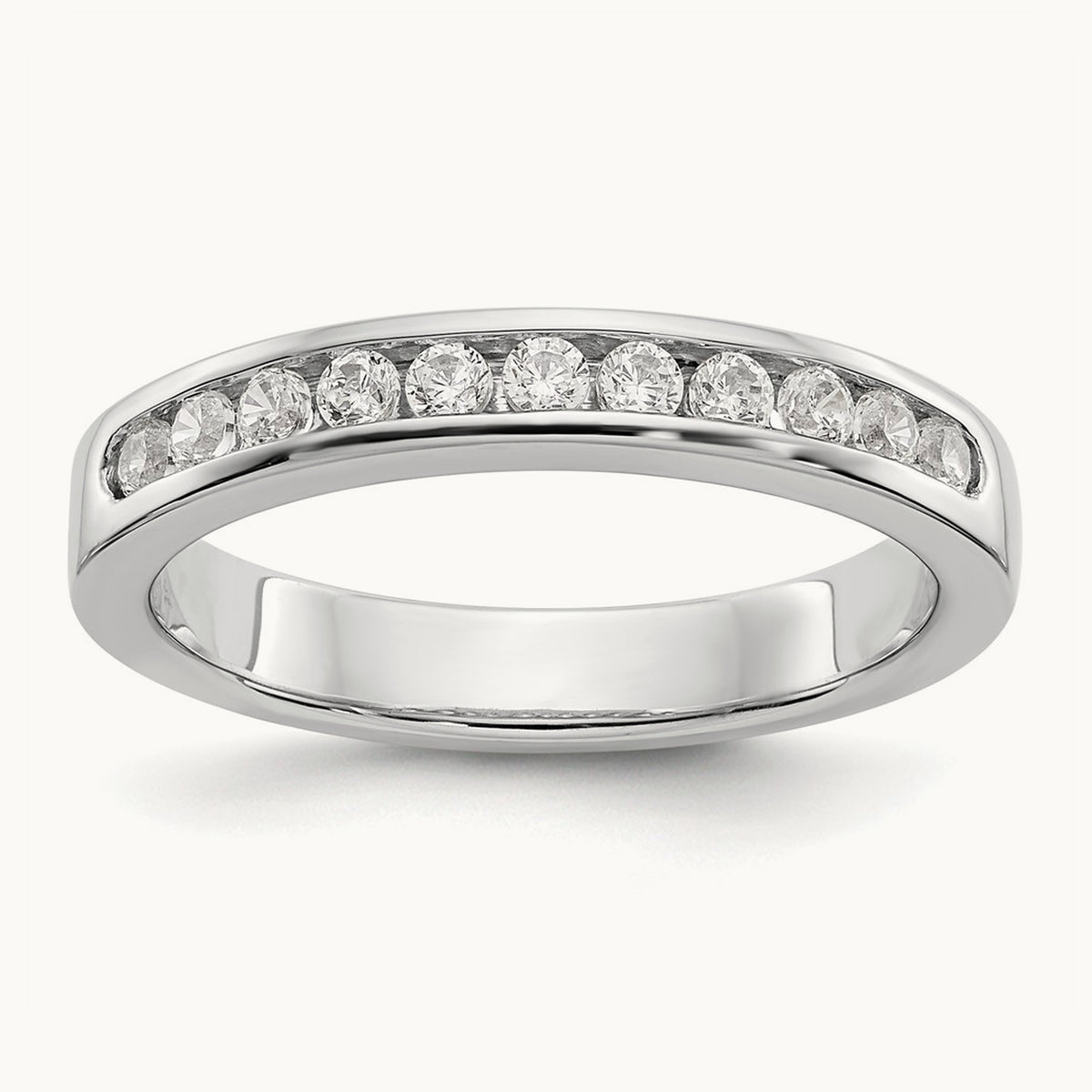 11- Stone Closed Channel Band Mounting, 1.9mm, 14K White Gold