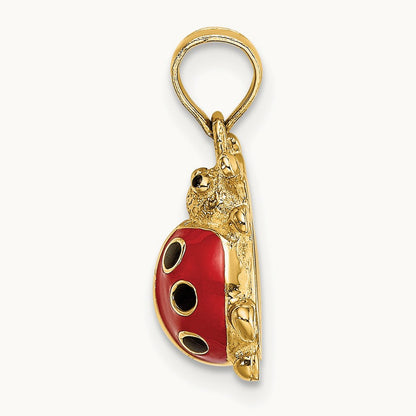 Red Enameled Ladybug Charm — photo set