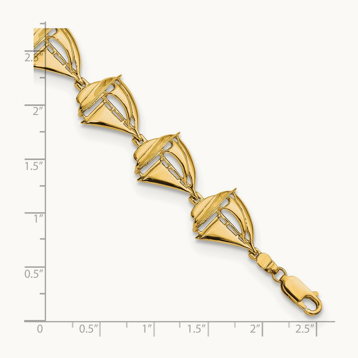 Sailboat 8in Bracelet, 14K