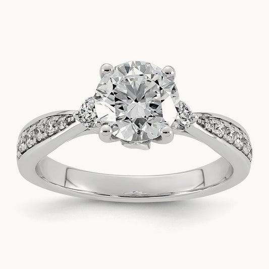 Round Center Ring, 1.75 ct tw Lab-Grown Diamond