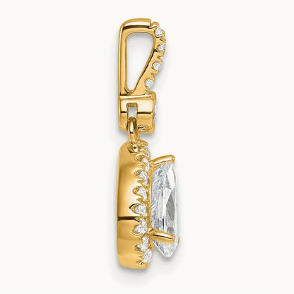 Halo Pear Semi-Mount Pendant, 0.25 ct tw Lab-Grown Diamond