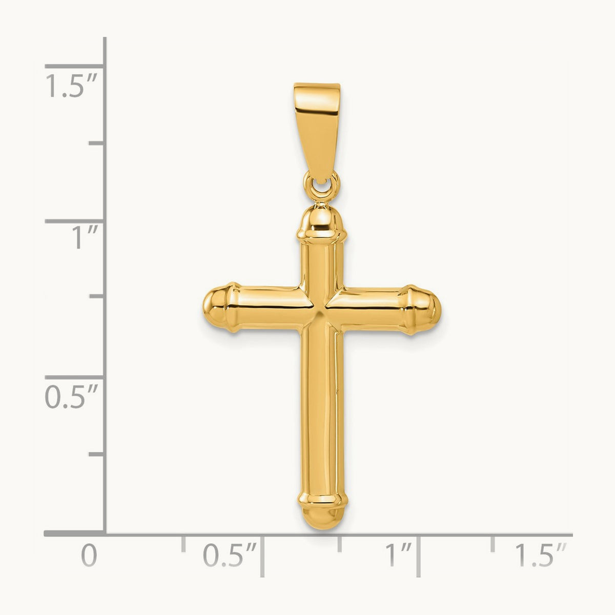 Polished Cross Pendant, 14K
