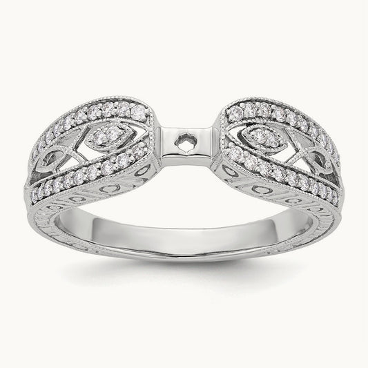 Peg Set Semi-Mount Engagement Ring, 0.20 ct tw