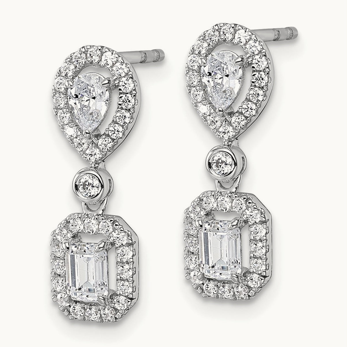 Dangle Halo Post Earrings, 1.00 ct tw Lab-Grown Diamond
