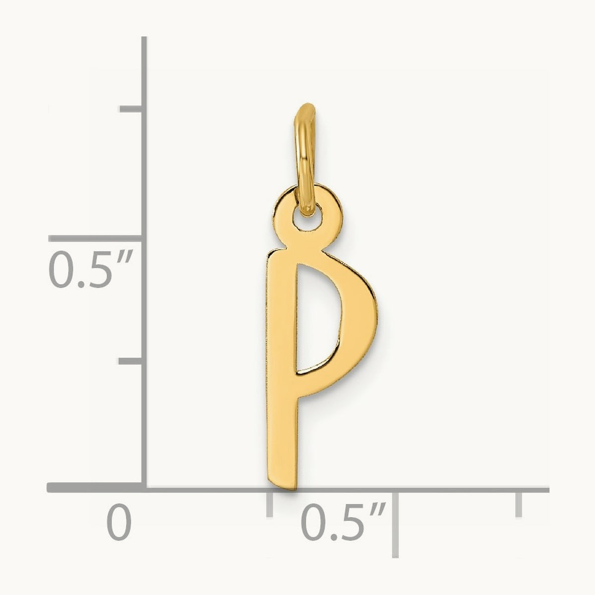 Slanted Block Initial Charm — 14K Yellow Gold, P
