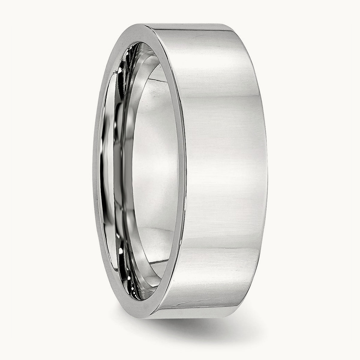 Cobalt Flat Polished Band — 7mm