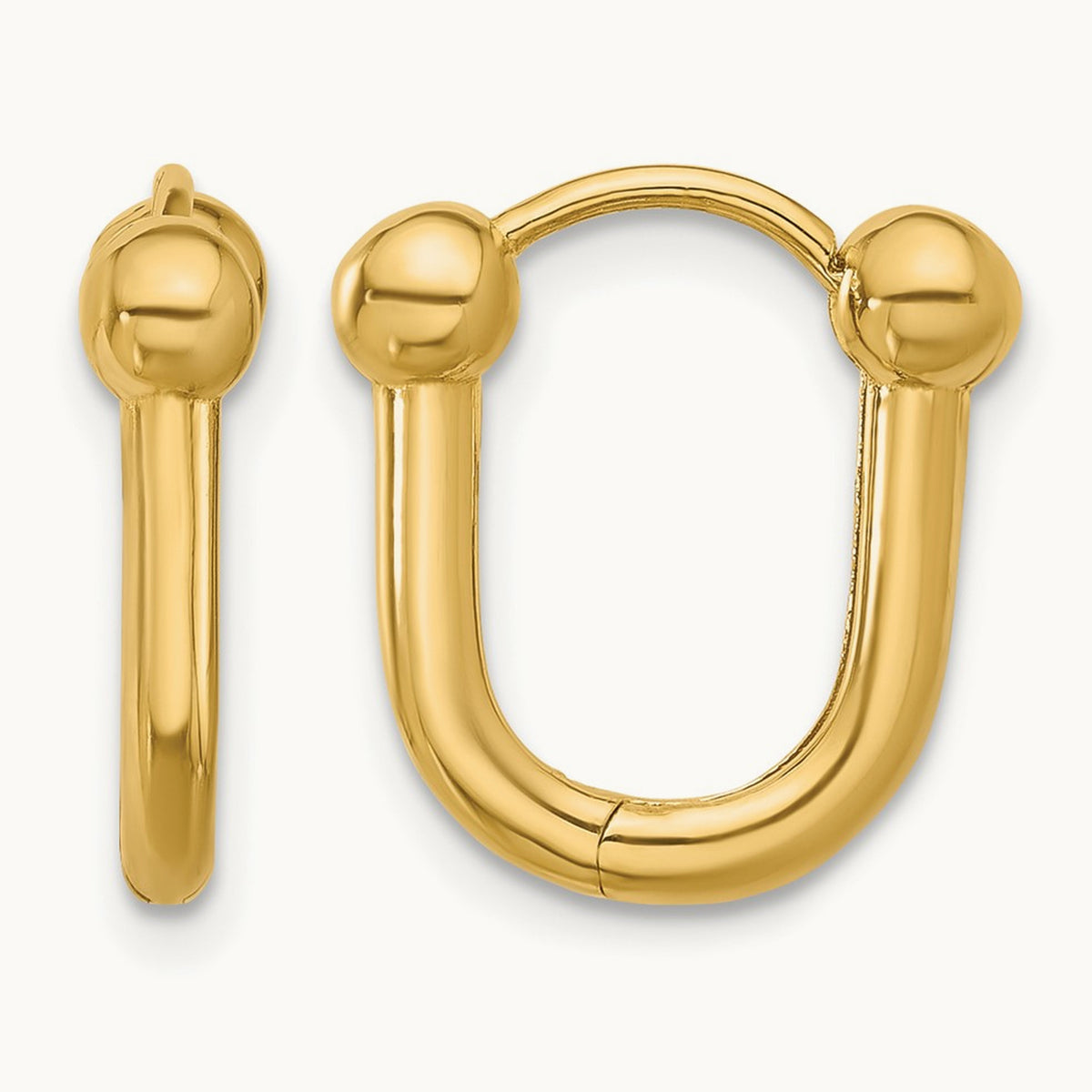 Polished Hinged Hoop Earrings, 14K — Leslie's