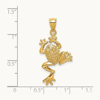 Frog w/ Textured Back Charm, 14K