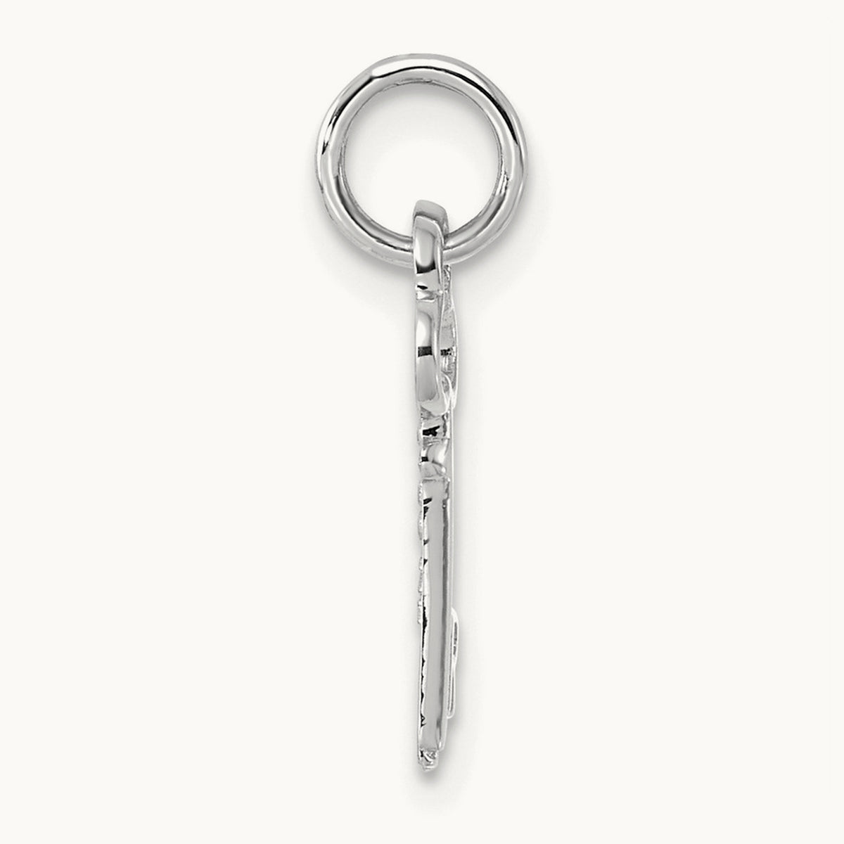 Key Initial Charm — 14K White Gold, R