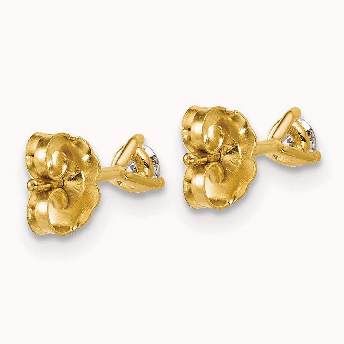 Round Stud Earrings, 0.10-6.00 ct tw Lab-Grown Diamond — 1/4 ct, 18K Yellow Gold