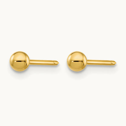 Inverness 14k Polished Ball Long Post Earrings, 3mm