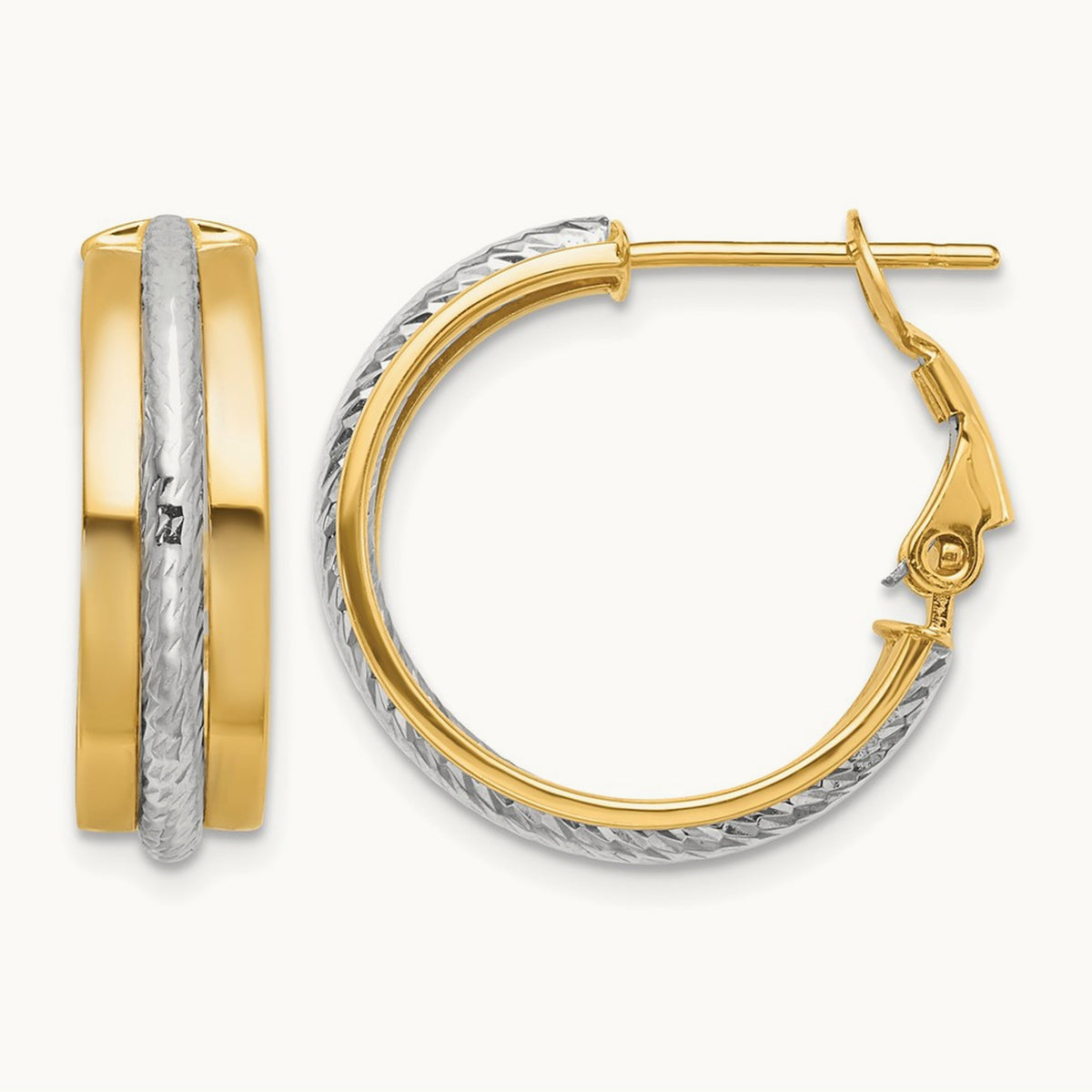 Polished Diamond-Cut Hoop Earrings — photo set