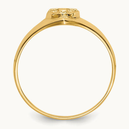 Childs Polished Cross Ring, 14K