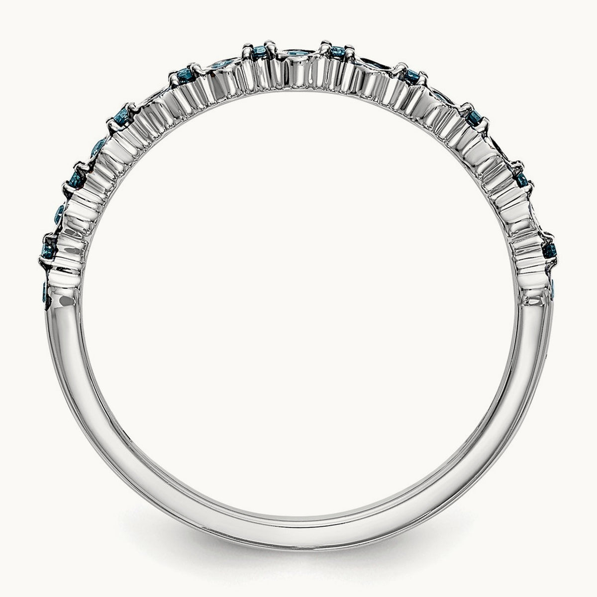 Blue Diamond Band, 14K White Gold