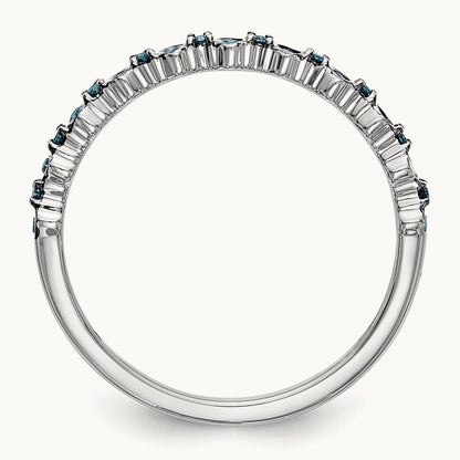 Blue Diamond Band, 14K White Gold
