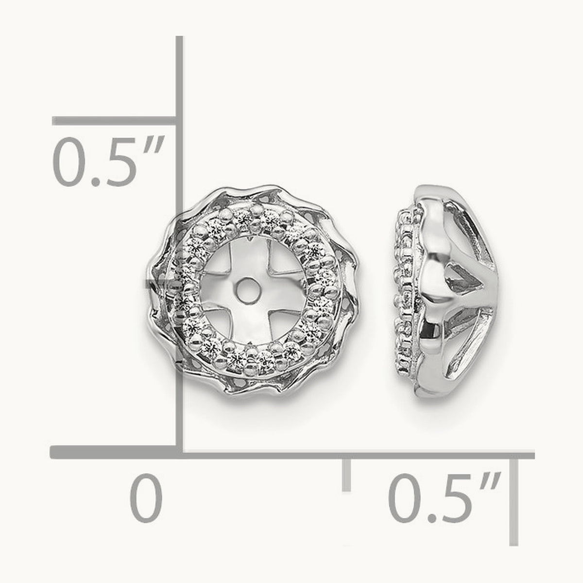 Twisted Edge Diamond Earring Jackets — 9mm