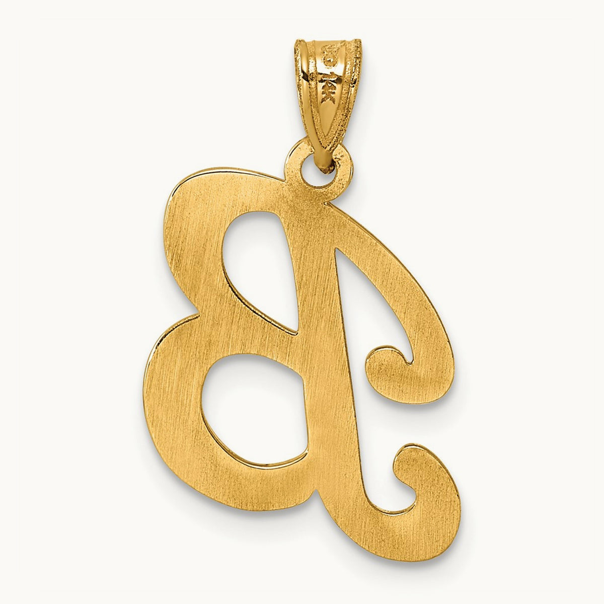 Script Letter B Initial Pendant, 14K