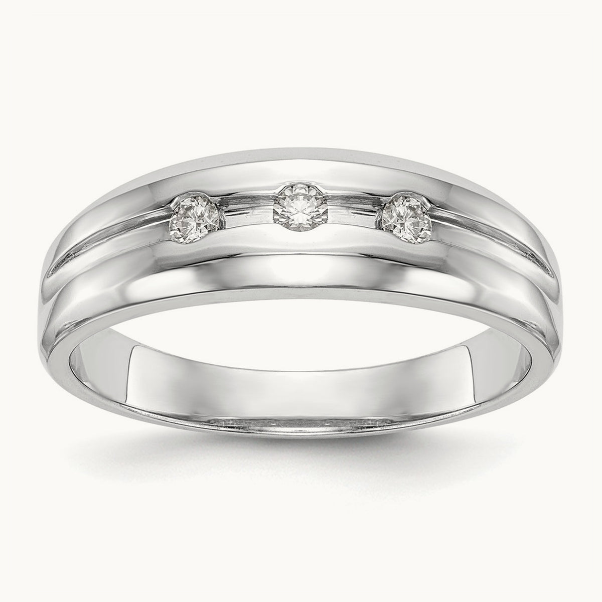 Diamond Men's Band, 14K White Gold