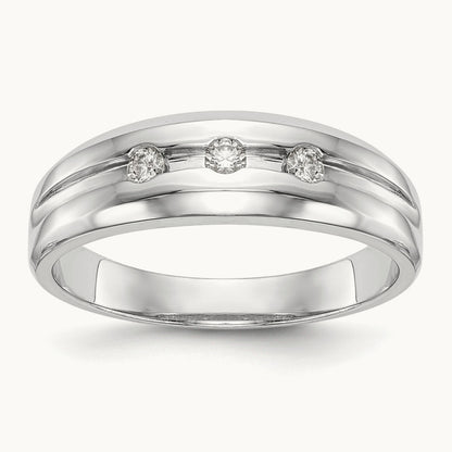 Diamond Men's Band, 14K White Gold