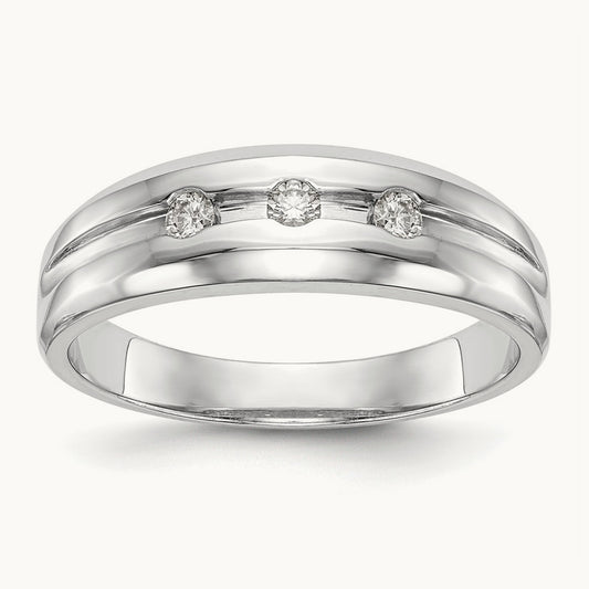 Diamond Men's Band, 14K White Gold