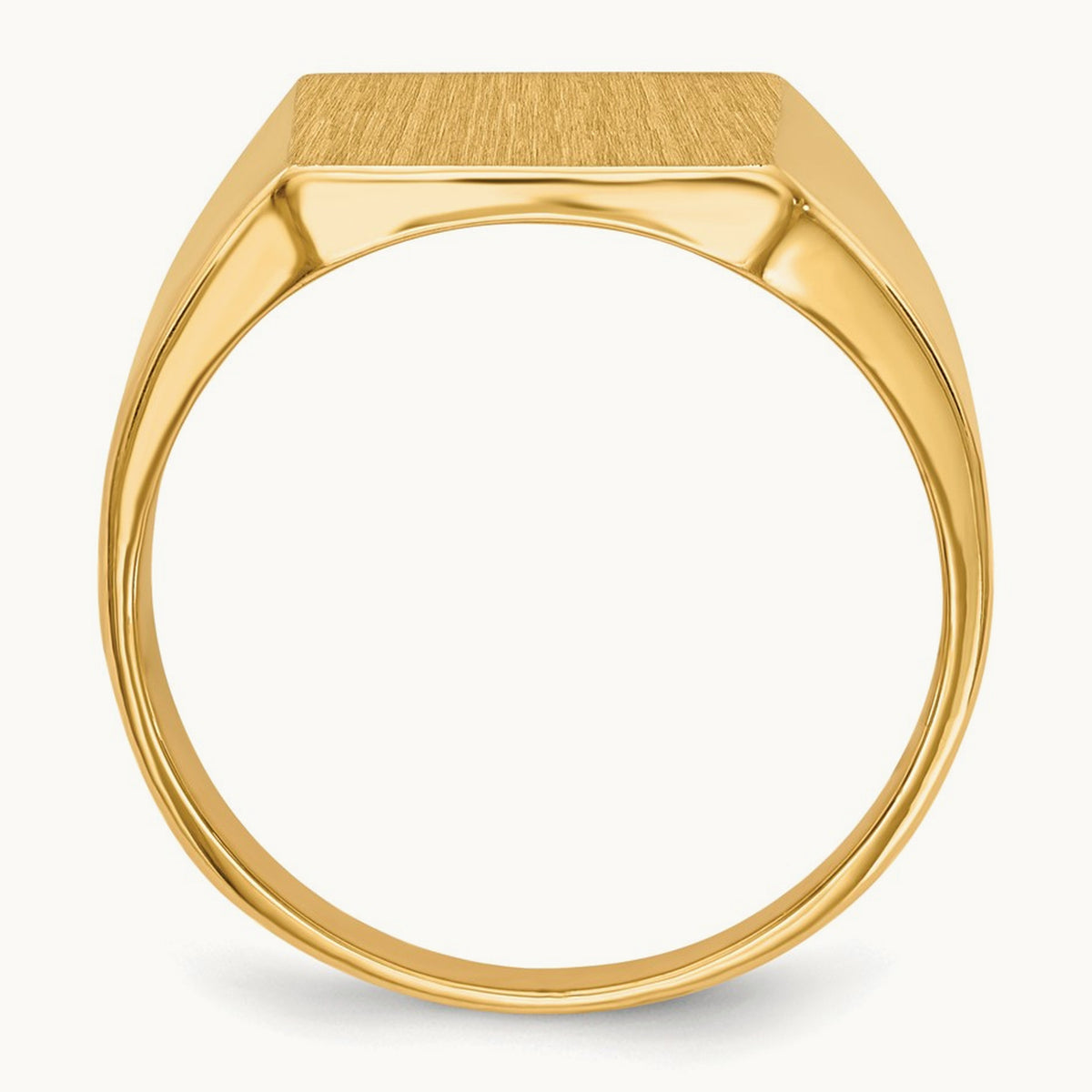 13.5x15. Closed Back Mens Signet Ring, 0mm, 14K