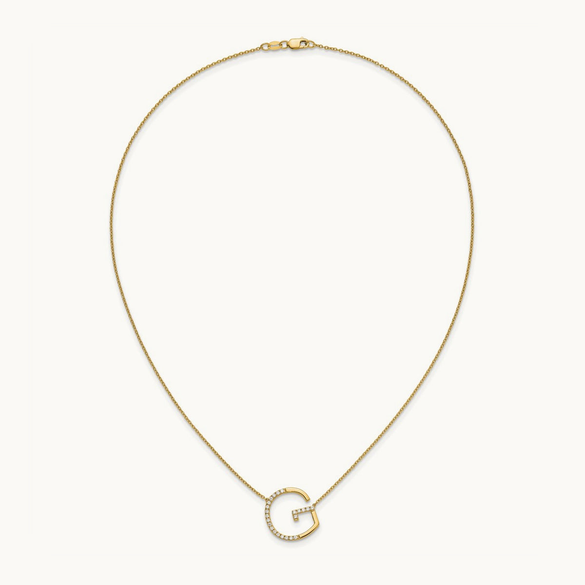 Sideways Diamond Necklace — 14K Yellow Gold, G