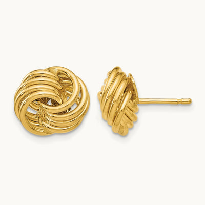 Polished Fancy Post Earrings, 14K