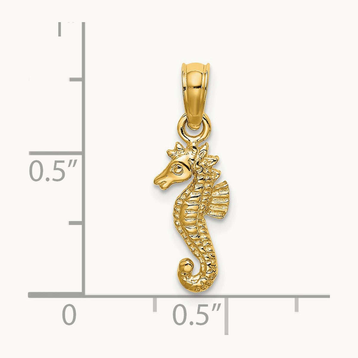 Mini Seahorse Charm, 14K