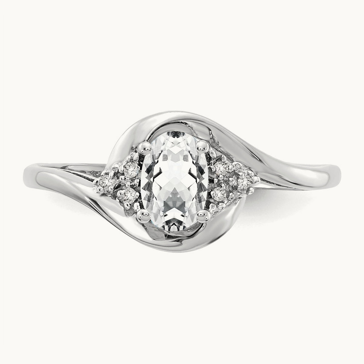 Topaz and Diamond Ring — 14K White Gold