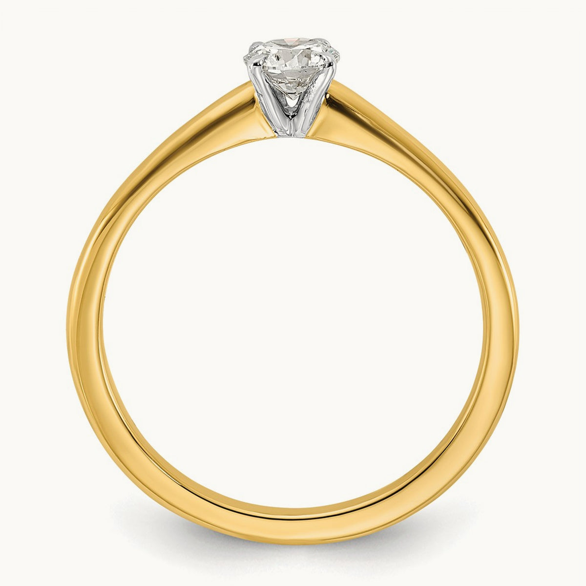 Round Solitaire Engagement Ring, 0.25-5.00 ct tw Lab-Grown Diamond — 1/3 ct, 14K Two-Tone