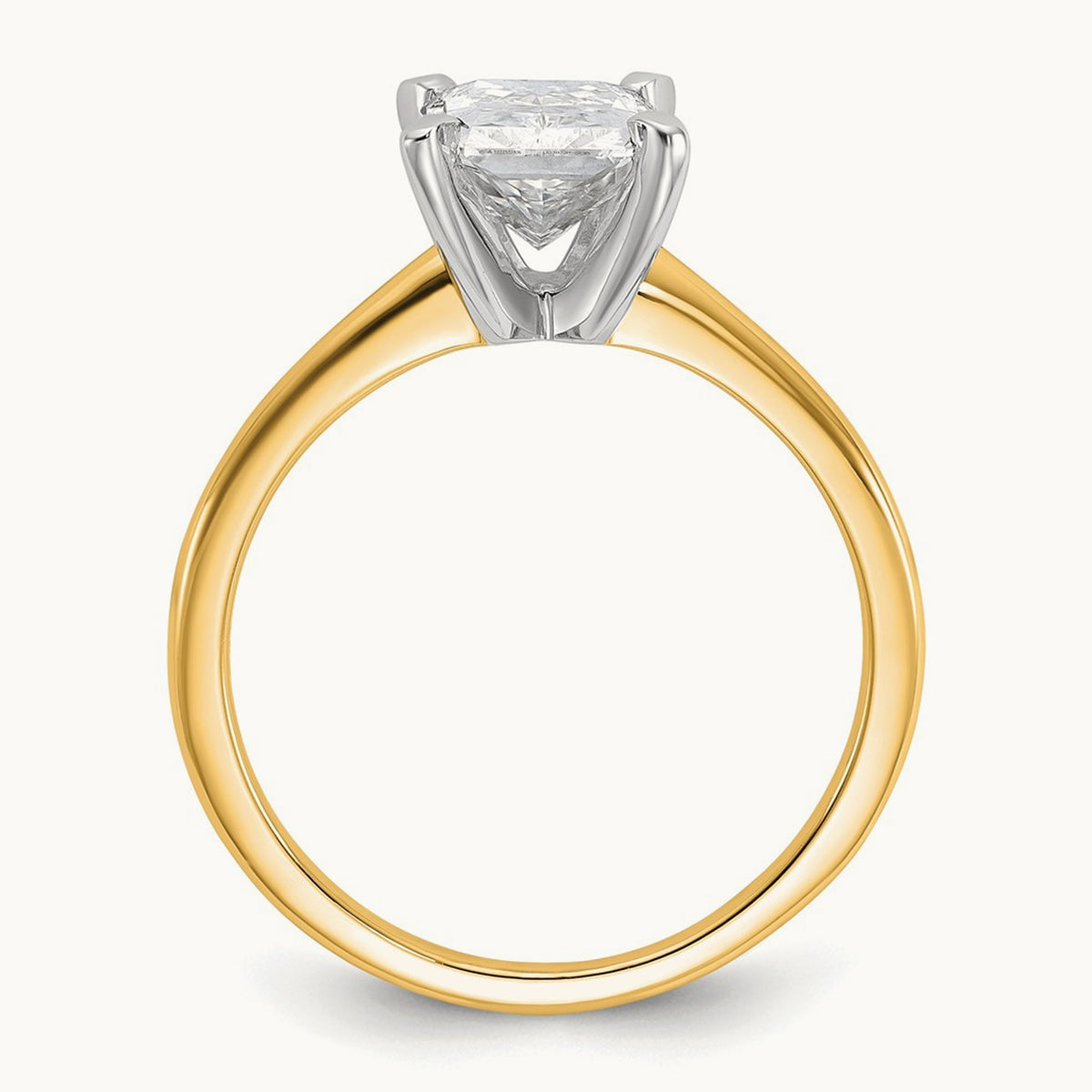 Radiant Solitaire Engagement Ring, 0.50-5.00 ct tw Lab-Grown Diamond — 1 3/4 ct, 14K Two-Tone