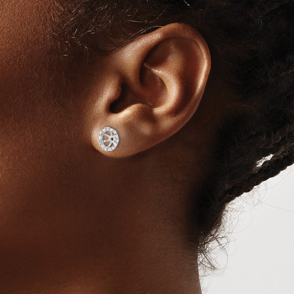 Diamond Earring Jackets — 14K White Gold, 9mm
