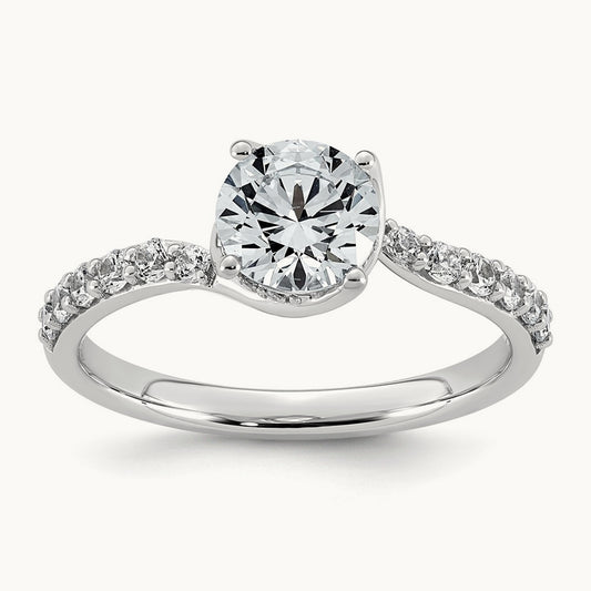 Oval Center Twist Ring, 1.25 ct tw Lab-Grown Diamond