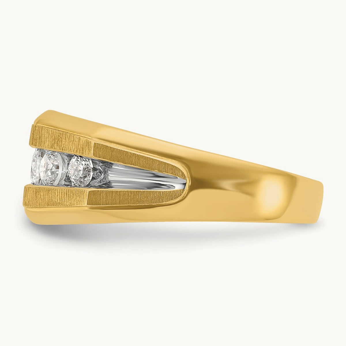 w/ White RH IBGoodman Men's Polished/Satin 5-Stone Diamond Ring, 14K