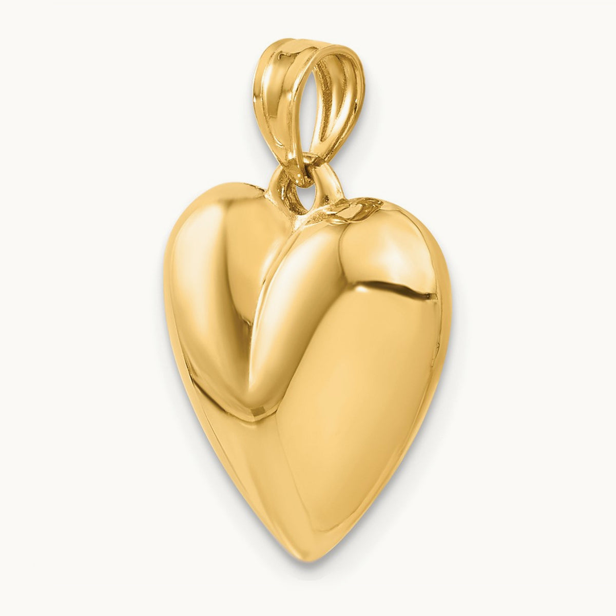 Polished 3-D Puffed Heart Pendant, 14K