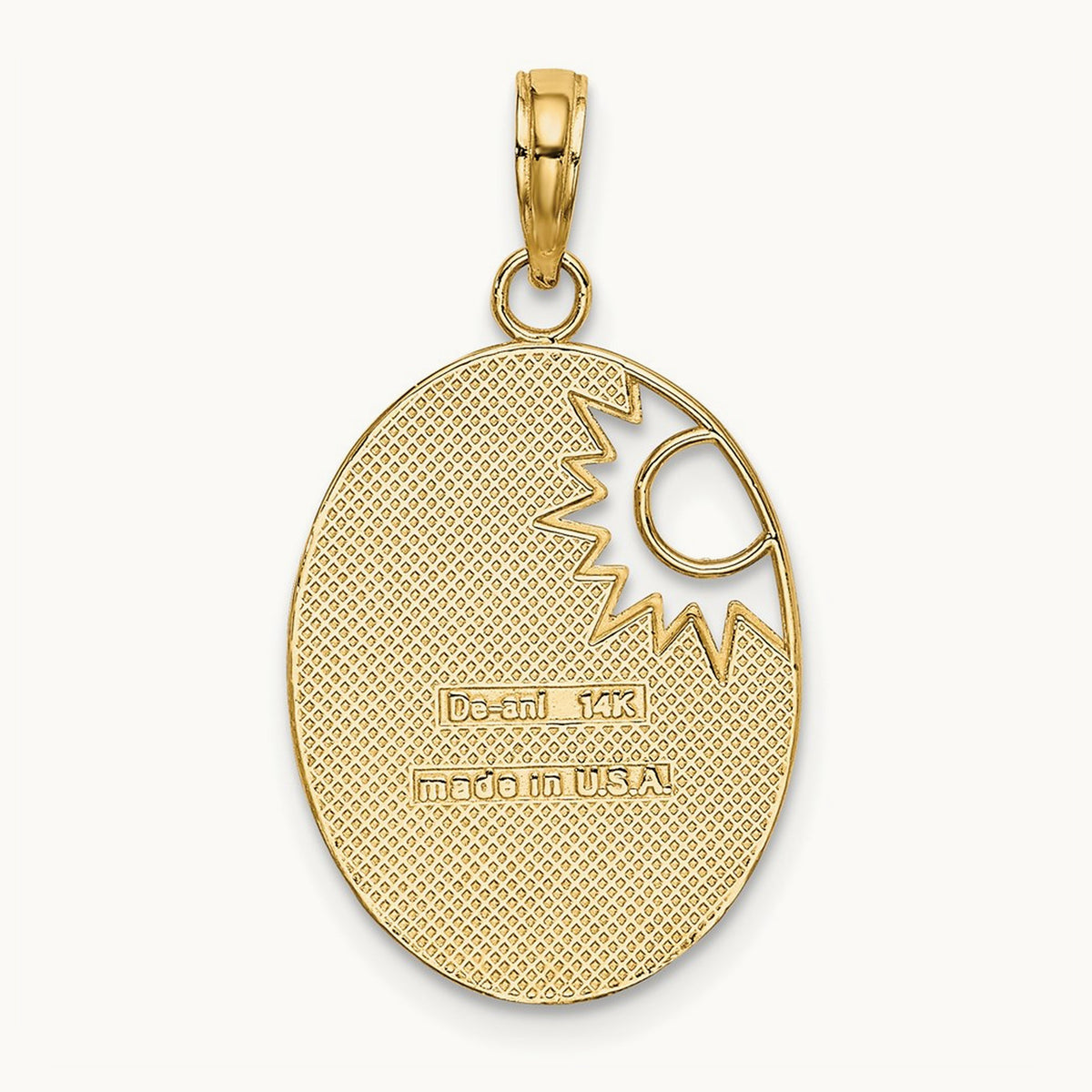 w/Rhodium YOU ARE MY SUNSHINE Cut-out Sun Charm, 14K