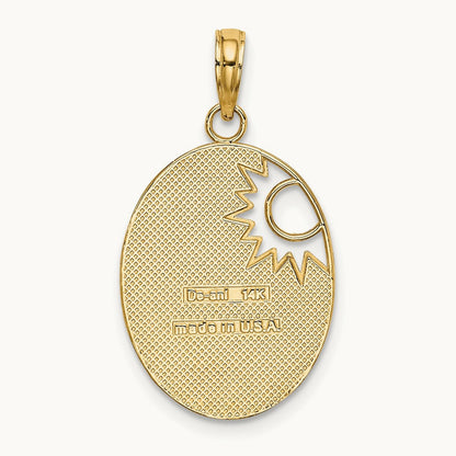 w/Rhodium YOU ARE MY SUNSHINE Cut-out Sun Charm, 14K