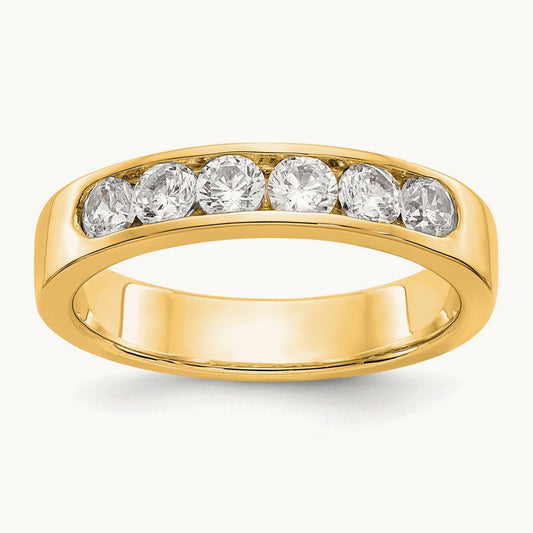 Setting: 6- Stone Closed Channel Band Mounting, 3.1mm — 14K Yellow Gold