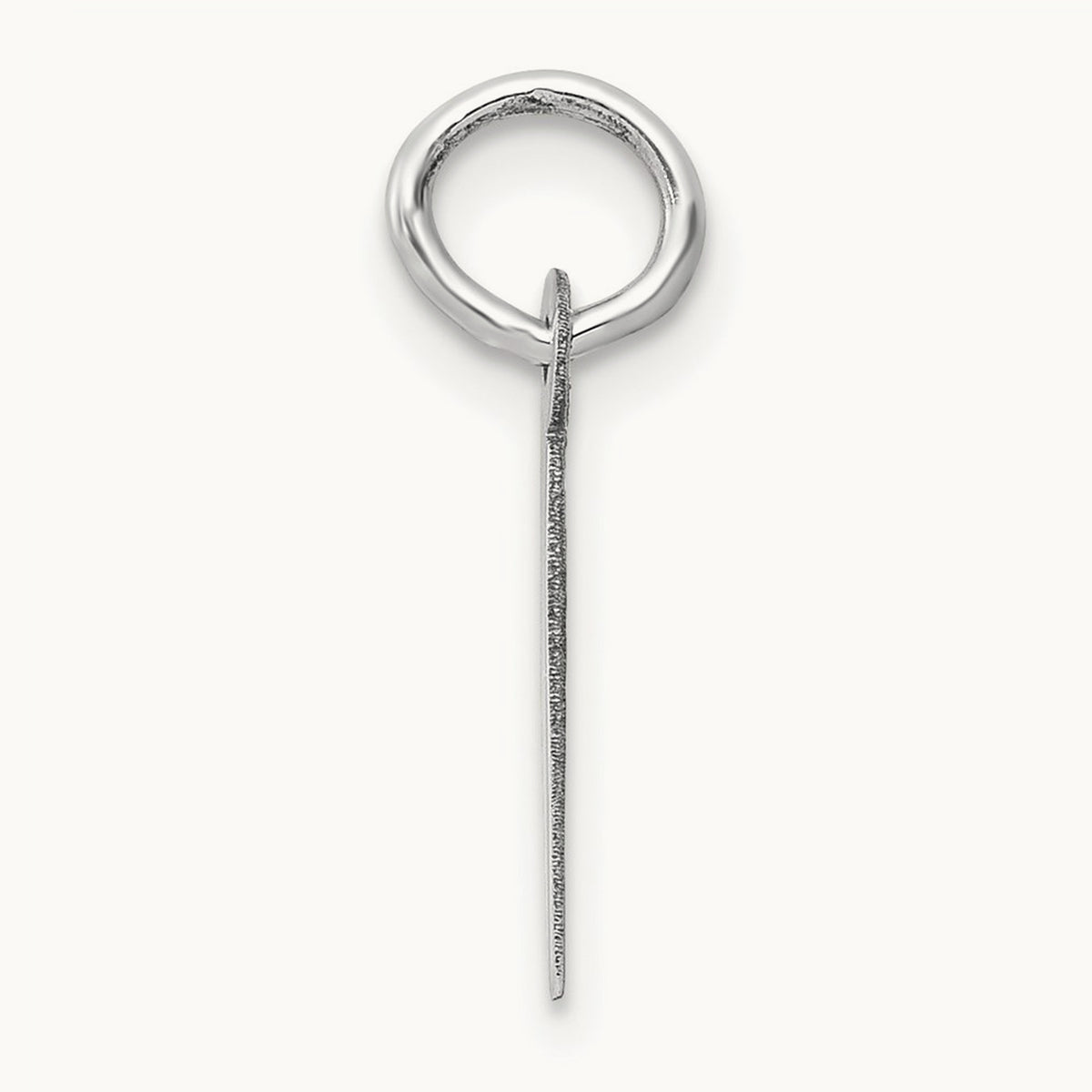 Small Slanted Block Initial Charm — 14K White Gold, I