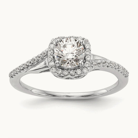 Semi-Mount Halo Engagement Ring, 0.20 ct tw